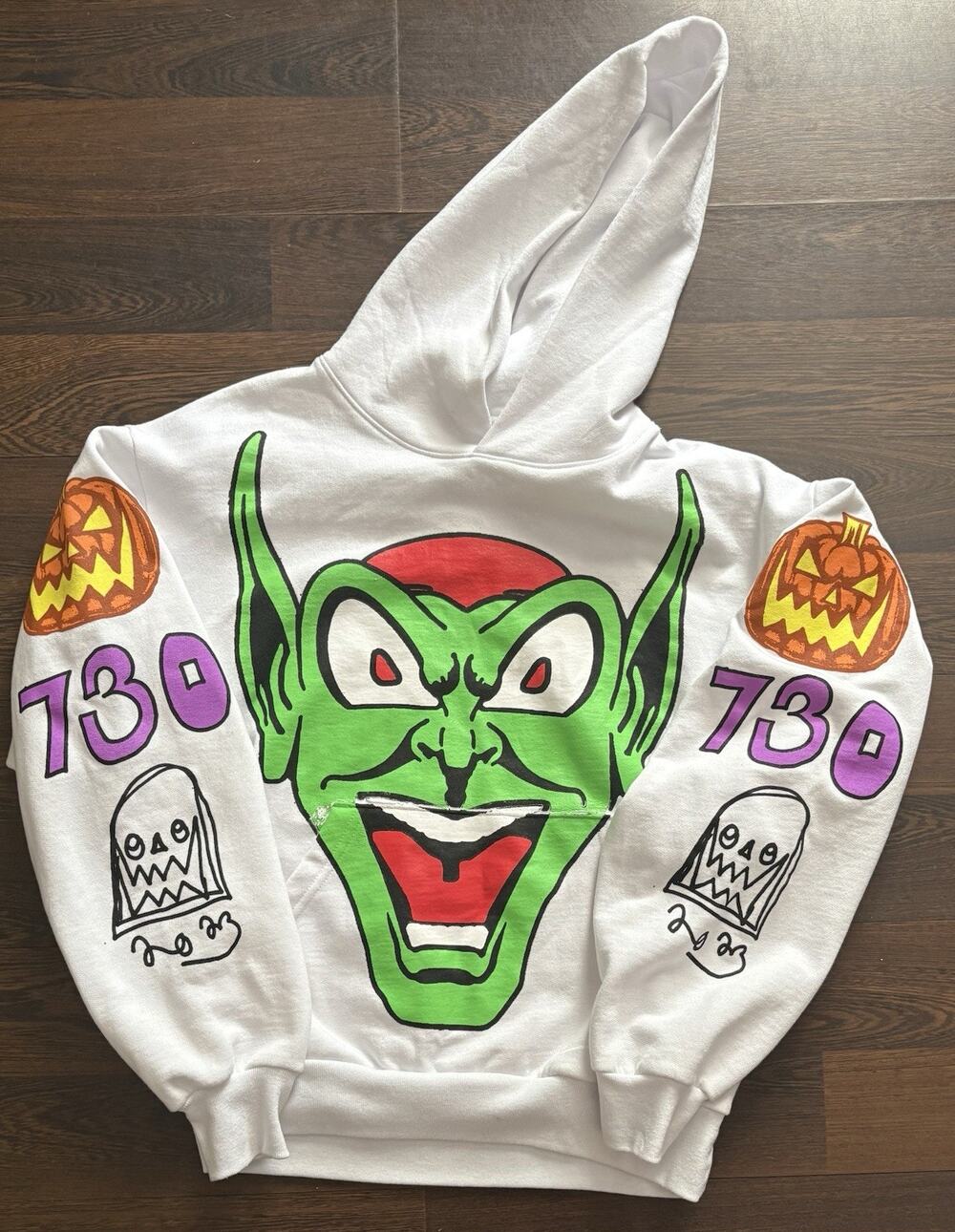 Asspizza Goblin Hoodie 2023 - 730 Goblin Ghost Pumpkin Head - Small/Medium